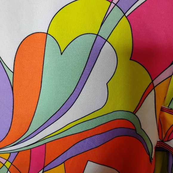 Boston Proper Sunset Waves Swim Cover-Up Dress Size XS Dolman Sleeve Colorful - Picture 6 of 11